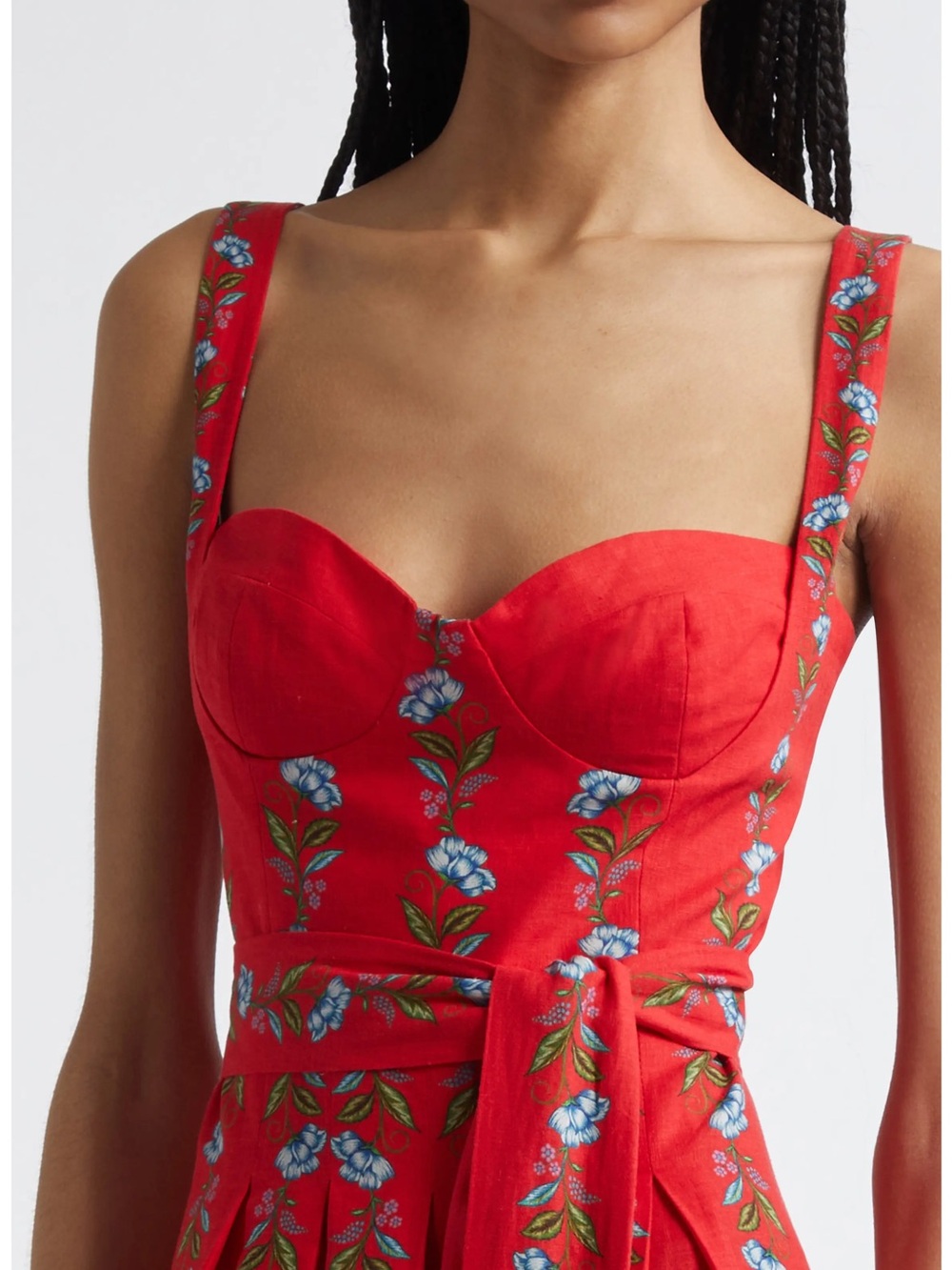 FARM Rio Sweet Bloom Bouquet Red Floral Mini Dress Size L - Picture 5 of 8